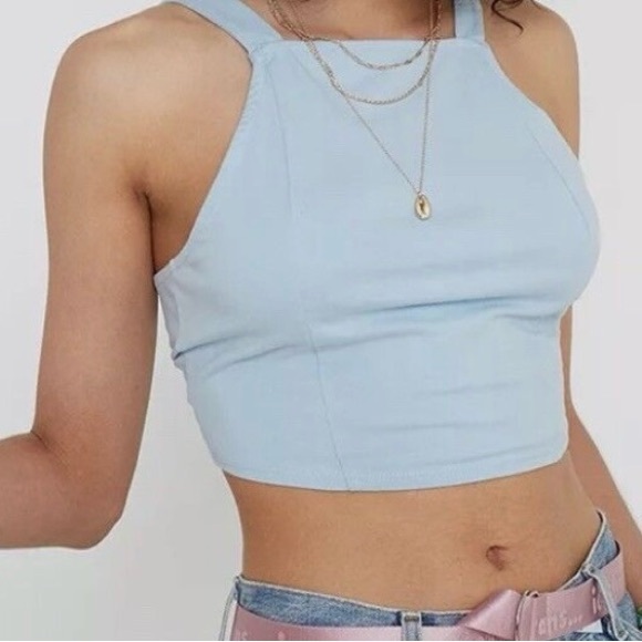 Urban Outfitters Bridgette Blue tie back crop top, size small  - Picture 9 of 9